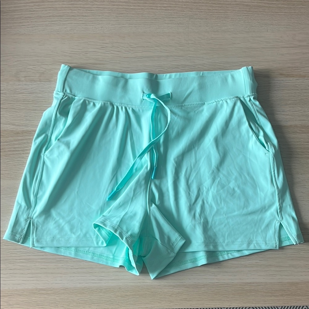 Essentials Mint Green Athletic Shorts Relaxed Fit